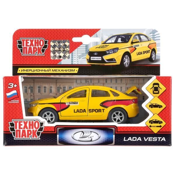 Metal car LADA vesta SPORT, 12 cm, doors, luggage, inertia, cor. Technopark