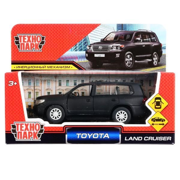 Metal car TOYOTA Тland cruiser matte Уdl12,5cm,open dv,inertz,black,kor Technopark