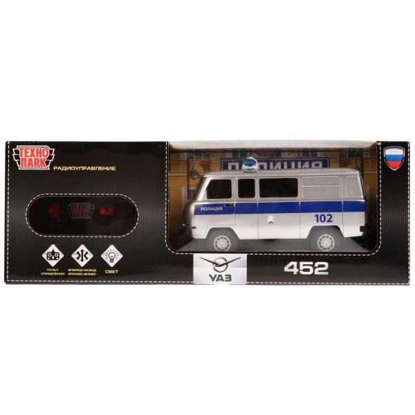 UAZ 452 POLICE 18 cm, light, silver, cor. Technopark