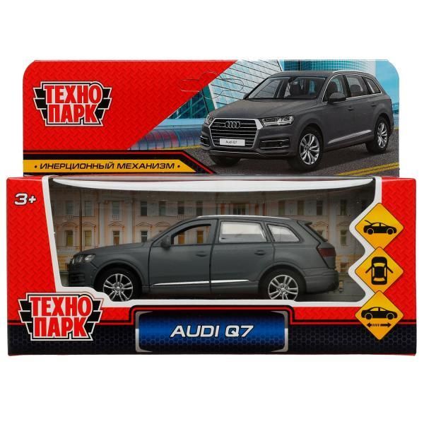 Car metal AUDI Q7 MATTING length 12 cm, doors, luggage, inertia, gray, cor. Technopark