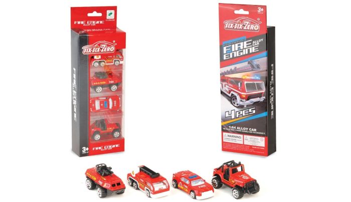 4in1 Six-six-Zero Firefighter Car Set Red