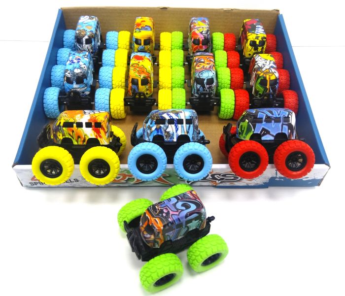 Inertial car jeep with 4x4 print in assortment