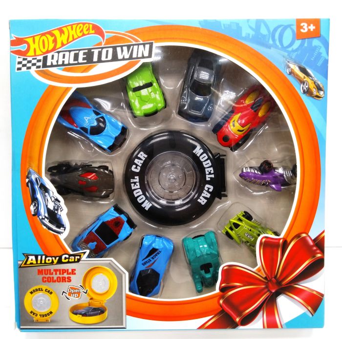 Set of 10 ТHot WheelsУ cars with suitcase