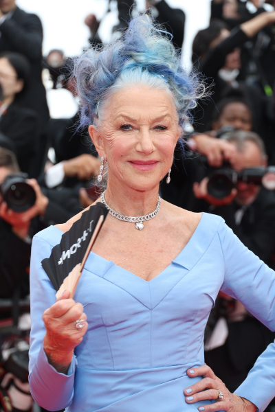 Helen Mirren Unveils Ocean-Blue Hair On The Cannes Red Carpet